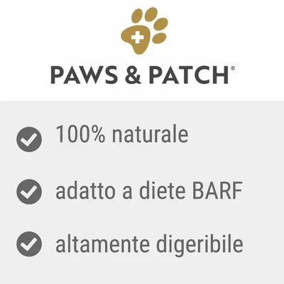 PAWS & PATCH. 100% naturale, adatto a diete BARF, altamente digeribile.