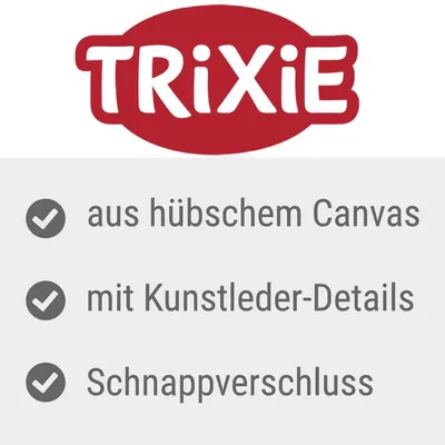 TRIXIE, aus hübschem Canvas, mit Kunstleder-Details, Schnappverschluss (texte en allemand)