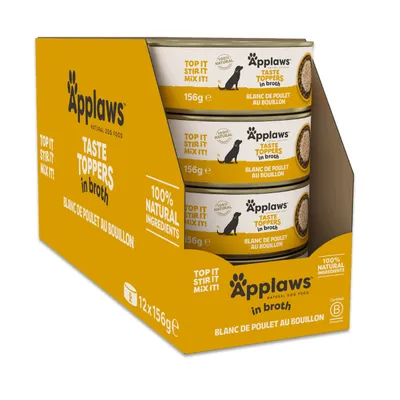 Sparpaket Applaws Taste Toppers Natural in Brühe 48 x 156 g - Huhn Sparpaket Applaws Taste Toppers Natural in Brühe 48 x 156 g - Huhn