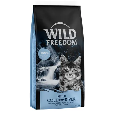 Wild Freedom Kitten Cold River, 6,5 kg. 100% getreidefreie Rezeptur mit frischem Geflügelfleisch und Lachs.