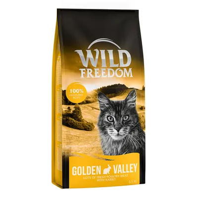 Wild Freedom Golden Valley kissanruoka, 100 % viljaton resepti, tuoretta siipikarjanlihaa ja kania, 6,5 kg pakkaus.