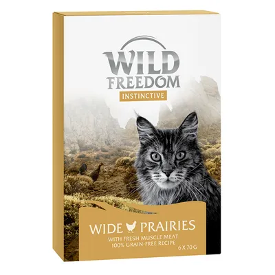 Wild Freedom Instinctive Wide Prairies, with fresh muscle meat, 100% grain-free recipe, pack of 6 x 70g.