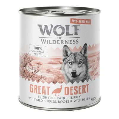 Wolf of Wilderness Great Desert, 800 г банка. Свежая мясо индейки с дикими ягодами, корнями и травами. 100% беззерновой состав.