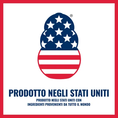 Prodotto negli Stati Uniti con componenti provenienti da tutto il mondo.