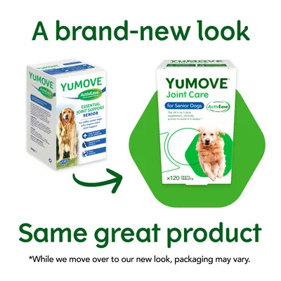YuMOVE Joint Care für ältere Hunde. Neues Verpackungsdesign, gleiche Produktqualität. Hinweis: Verpackung kann variieren.