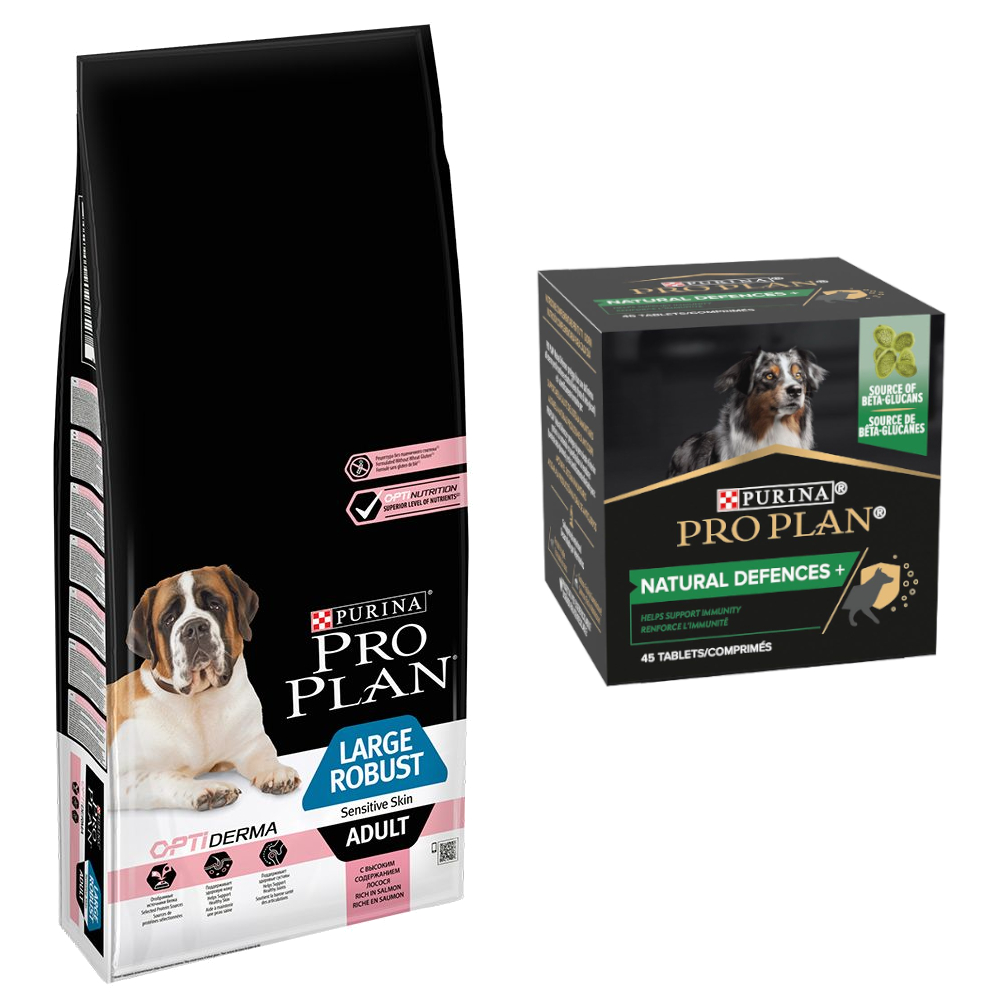 

Pro Plan 14 kg pienso para perros + Suplemento alimenticio ¡gratis! - Large Robust Adult OptiDerma salmón