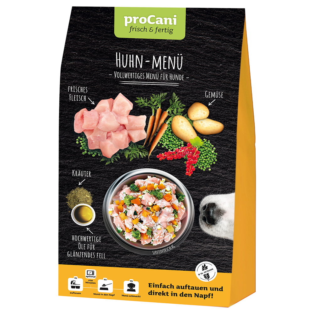 5x480g Mix-Pakket Menu Nuggets Mix 1: Kip & Rund proCani Hondenvoer