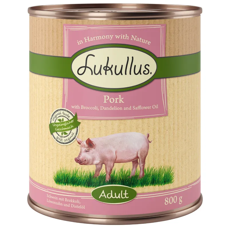 Lukullus 24 x 800 g - Pack Ahorro - Cerdo (sin cereales)