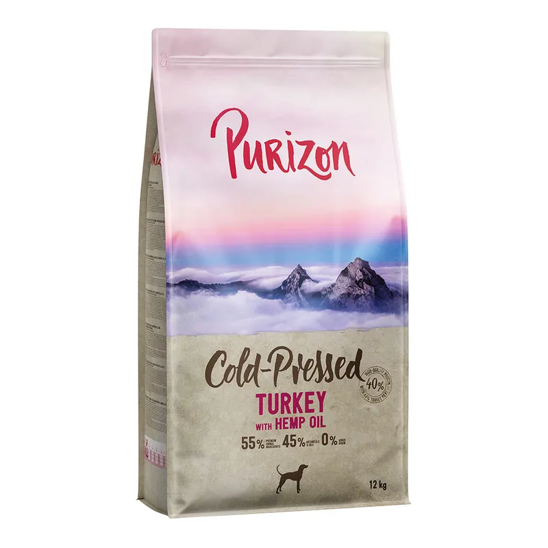Purizon Cold Pressed pavo con aceite de cáñamo - 12 kg
