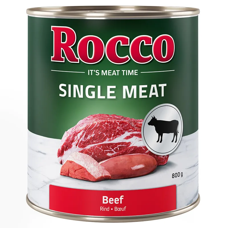 Rocco Single Meat 24 x 800 g - Pack Ahorro - Vacuno