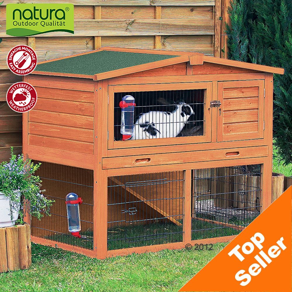The Trixie Natura Giant Hutch & Run with pitched roof will not look out of place in your garden The Trixie Natura Giant Hutch & Run with pitched roof will not look out of place in your garden