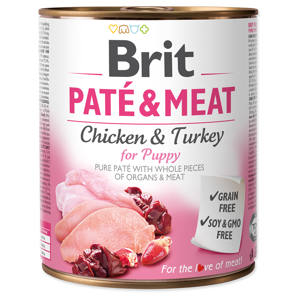 Fotografie produktu: Výhodné balení Brit Paté & Meat Puppy 24 x 800 g - kuřecí & krocaní