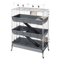 Ferplast Meerschweinchenkäfig CAVIE 15 – 70x47x38 Cm Mit Zubehör (Heuraufe, Napf, Trinkflasche, Häuschen)