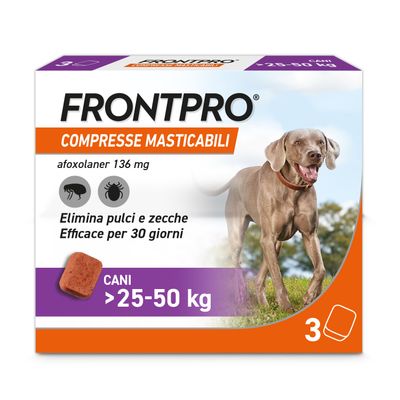 Frontline FRONTPRO compresse masticabili per cani 25-50 kg 3 compresse (136 mg)