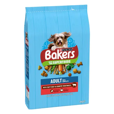 Bakers Adult with Tasty Beef & Country Vegetables - Multibuy: 4 x 3kg