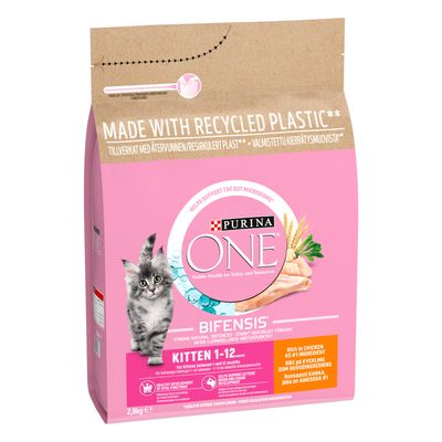 PURINA ONE Junior / Kitten Chicken & Whole Grains Dry Cat Food Economy Pack: 2 x 2.8kg