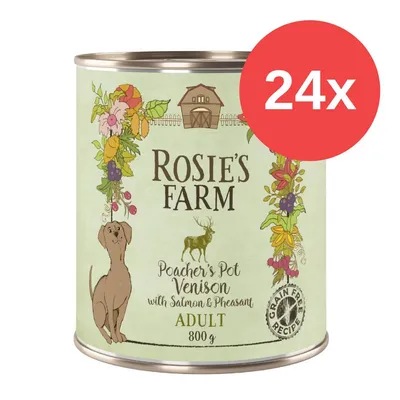 Rosie's Farm Poacher's Pot Venison mit Lachs und Fasan, Adult, 800 g, Grain Free Rezept, 24x Packung.