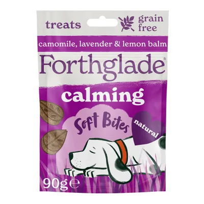 Forthglade calming soft bites treats, grain free, with camomile, lavender and lemon balm, natural, 90g pack