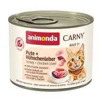 animonda Carny Adult 6 x 200 g - Pute & Hühnchenleber
