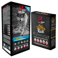 alpha spirit Semi-Moist Complete 9 kg + All 6 Tastes-Mixbox 24 Sticks gratis! - Wild Fish