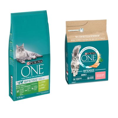 9,75 kg PURINA ONE + 2,8 kg Adult losos i cjelovite žitarice gratis! Indoor Formula puretina