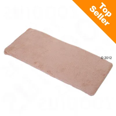 Tapis rectangulaire beige en tissu, coin supérieur droit avec bande orange portant le texte « Top Seller » en blanc.