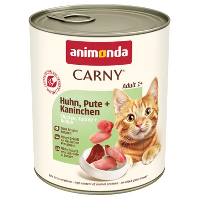 animonda Carny Adult 6 x 800 g - Huhn, Pute & Kaninchen