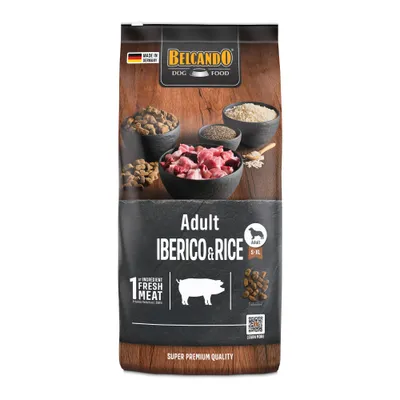 Belcando Dog Food adult Iberico & riso, Made in Germany, primo ingrediente carne fresca, adult S-XL, qualità super premium. Belcando Dog Food adult Iberico & riso, Made in Germany, primo ingrediente carne fresca, adult S-XL, qualità super premium.