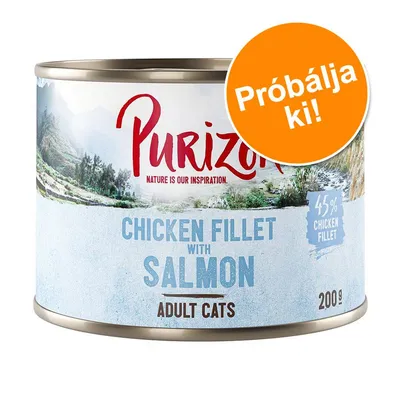 Purizon Chicken Fillet with Salmon macskaeledel, 45% chicken fillet, adult cats, 200 g. Narancssárga kör: Próbálja ki!