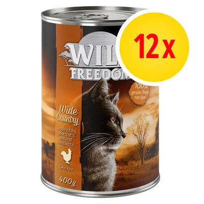 Wild Freedom Wide Country Chicken 400g, 100% grain-free recipe, Inspired by your cat's natural instincts, 12x Packung