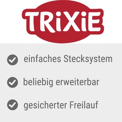 Trixie. Einfaches Stecksystem, beliebig erweiterbar, gesicherter Freilauf.