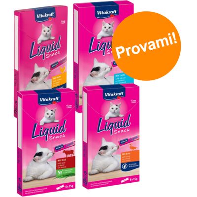 Set prova misto Vitakraft Cat Liquid Snack 4 gusti misti - 24 x 15 g