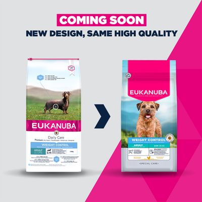 Eukanuba Daily Care suché krmivo pre malé a stredne veľké plemená, kontrola hmotnosti, dospelí 1-7 rokov, <25kg, 2,3kg, o 30% menej tuku.