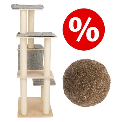 Lot ! Balle Natural Catnip pour chat + Arbre à chat Modern Living Havana - Lot : arbre à chat + balle