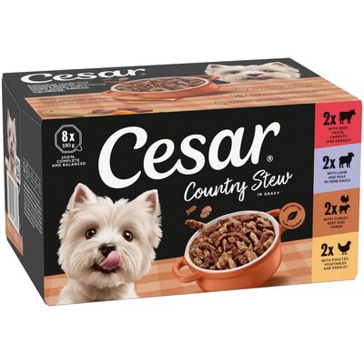 Cesar Country Stew Trays in Gravy Mixed Pack Saver Pack: 24 x 150g