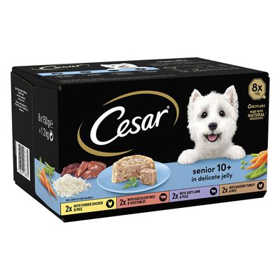 Cesar Senior 10+ Trays Mixed Pack 24 x 150g