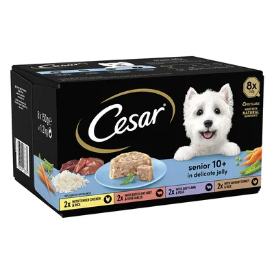 Cesar Senior 10+ Trays Mixed Pack - 24 x 150g Cesar Senior 10+ Trays Mixed Pack - 24 x 150g