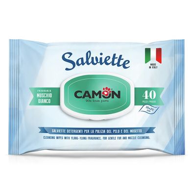 Camon мокри кърпички за грижа за козината на кучета и котки 40 броя Musk