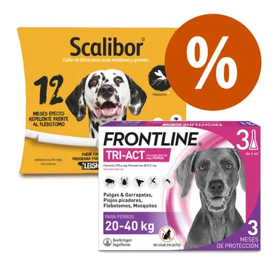 Scalibor collar para perros medianos y grandes, 12 meses de protección. Frontline Tri-Act Spot-on para perros de 20 a 40 kg, 3 x 4 ml, protección contra pulgas, garrapatas y mosquitos. Oferta con porcentaje de descuento. Scalibor collar para perros medianos y grandes, 12 meses de protección. Frontline Tri-Act Spot-on para perros de 20 a 40 kg, 3 x 4 ml, protección contra pulgas, garrapatas y mosquitos. Oferta con porcentaje de descuento.