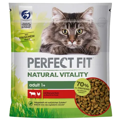 Perfect Fit Natural Vitality Adult 1+ bœuf, poulet pour chat  -  6 x 650 g