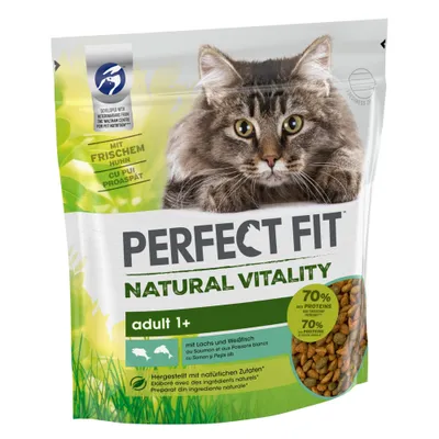 Perfect Fit Natural Vitality Adult 1+ saumon, poisson blanc pour chat - 650 g
