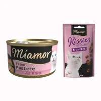 Boîtes Miamor 12 x 85 g + Friandises Miamor Kissies canard 50 g offertes ! - Croûte