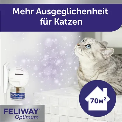 Feliway Optimum. Viac vyrovnanosti pre mačky. Vhodné do miestností do 70 m².