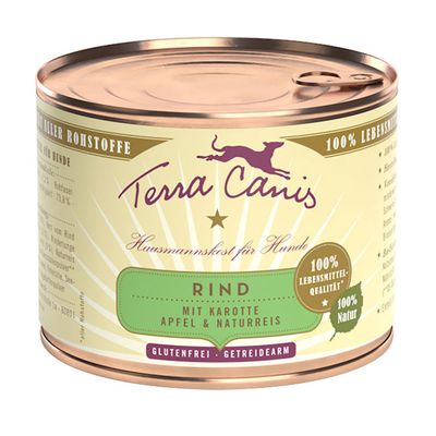 Lot Terra Canis 12 x 200 g pour chien boeuf, riz complet, légumes et pommes