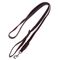 Heim Lederleine mit eingeflochtenem Karabiner, braun mit Handschlaufe: 200 cm lang, 18 mm breit
