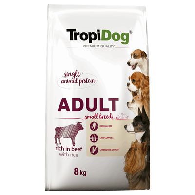 Tropidog Premium Adult Small Beef & Rice 8 kg