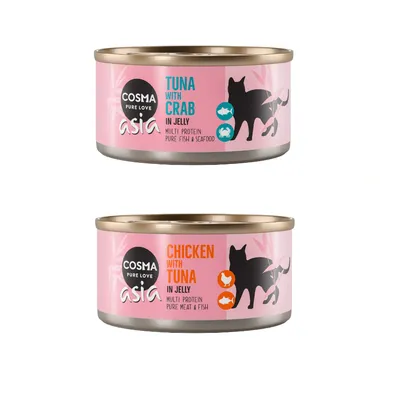 Megapakiet Cosma Asia, 24 x 170 g - Pakiet mieszany: Tuńczyk z krabami i Kurczak z tuńczykiem
