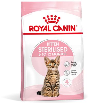 Royal Canin Kitten Sterilised 6 to 12 Months, Strong immune system, Growth & weight control, 4 Stage.