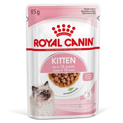 ROYAL CANIN Kitten, 85g, chunks in gravy, for kittens up to 12 months, without preservatives, stage 3.