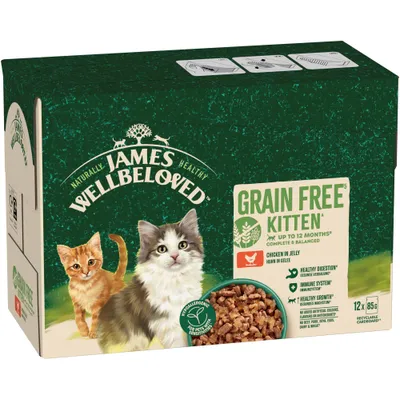 James Wellbeloved Kitten Hypoallergenic Pouches - Chicken in Jelly - 12 x 85g James Wellbeloved Kitten Hypoallergenic Pouches - Chicken in Jelly - 12 x 85g